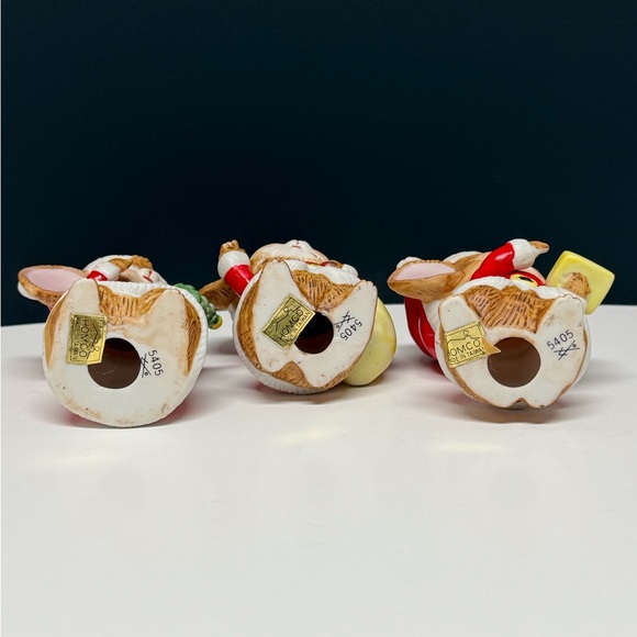 Homco Vintage Christmas Holiday Mouse Figurines Ceramic Red/Tan/White Set/3 EUC - Picture 6 of 6